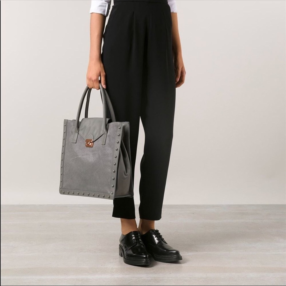 LOEFFLER RANDALL ponyhair leather studded tote